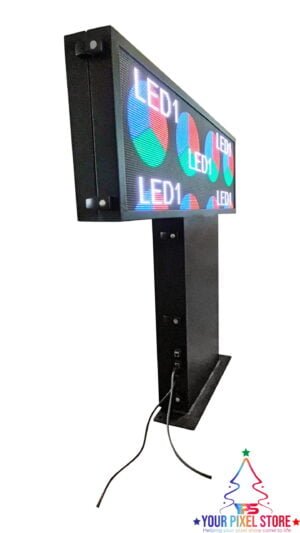 Full Build - P5 Outdoor Enclosure - Double Sided Tune To Sign with stand - About 41" L x 8" W x 41" H