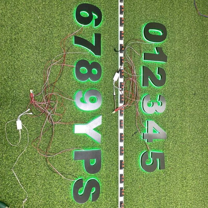 Modern Brushed Stainless Steel Black - Address Numbers and Letters ...