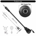 3.5mm TRS Stereo Waterproof Panel Mount Adapter - 1/8" Male to Female Embedded Mount Cable (Set of 2) - Image 2