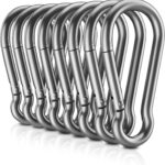 Heavy-Duty Stainless Steel Carabiner Clips – 16 Pack | 200+ lb Load Rated | Spring-Loaded Snap Hooks for Mega Trees, Holiday Lighting, Pixel Props & Utility Use